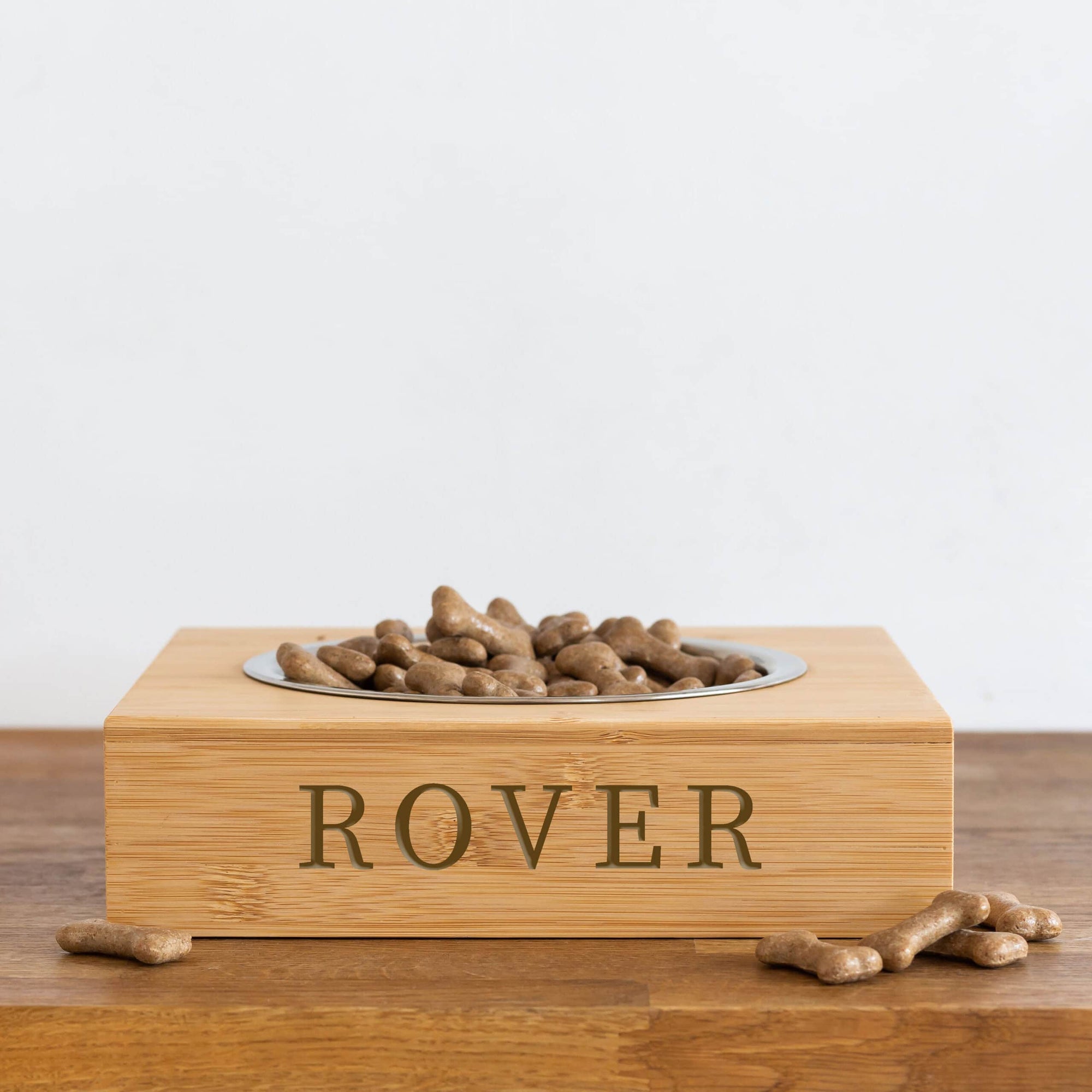 Personalised Name Bamboo Single Pet Bowl