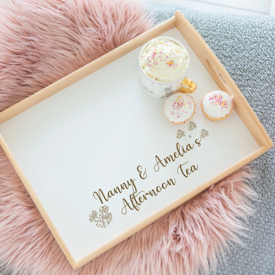 Personalised White Wooden Lap Tray